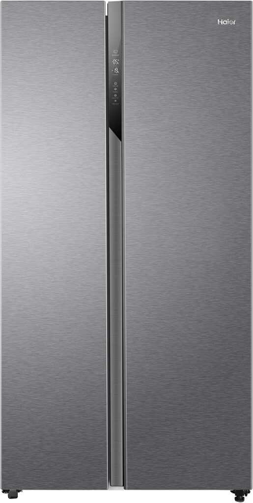 Haier SBS 90 Series 3 Freestanding American Fridge Freezer, Side by Side, Total No Frost, E Class, Multi Air Flow Technology, 528L Total Capacity, Quiet, Gentle Silver, 91x66x177.5 cm - HSR3918ENPG          [Energy Class E]