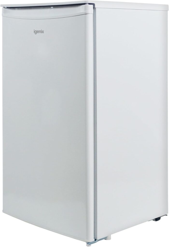 Igenix IG3960 Freestanding Larder Fridge with 92 Litre Capacity, 2 Adjustable Shelves and Salad Drawer, Reversible Door, 48 cm Wide, White          [Energy Class E]