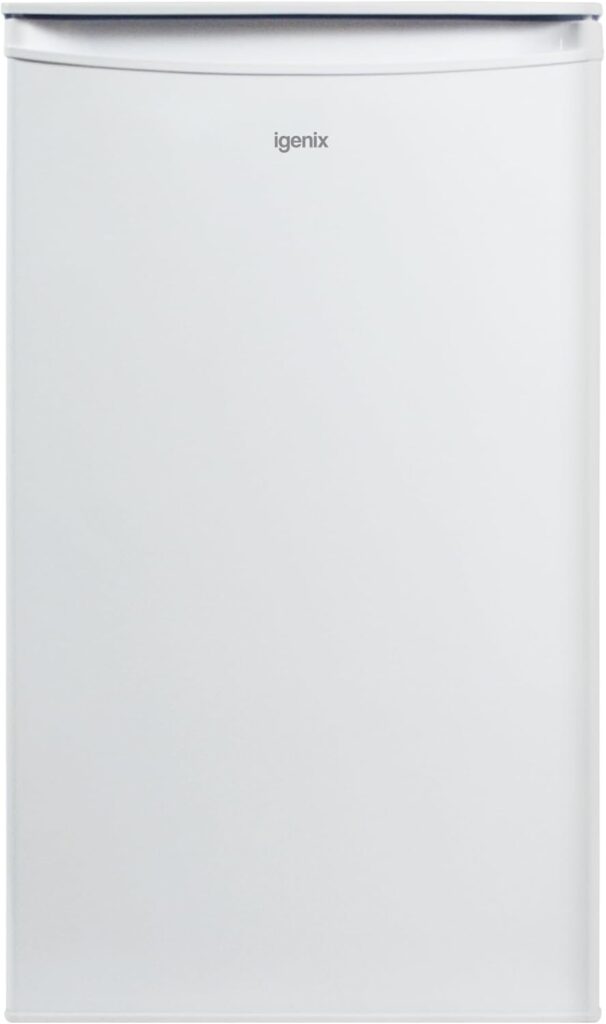 Igenix IG3960 Freestanding Larder Fridge with 92 Litre Capacity, 2 Adjustable Shelves and Salad Drawer, Reversible Door, 48 cm Wide, White          [Energy Class E]