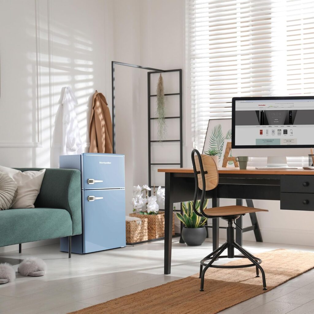 Montpellier MAB2035EPB Blue Retro Undercounter Fridge Freezer          [Energy Class E]