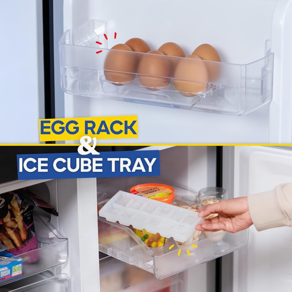 Russell Hobbs Freestanding 4 Door American Fridge Freezer 421 Litre in Black Steel, Total No Frost, 271L Fridge  150L Freezer, with LED Display, RH180A4FF802E1BS          [Energy Class E]