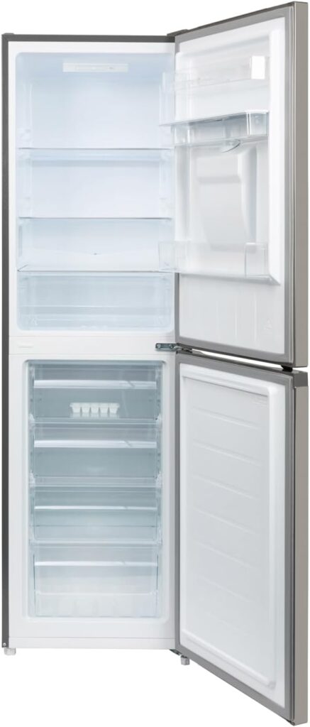 Willow WFF5050DX 254L Low Frost Fridge Freezer with Water Dispenser, 4* Freezer Rating, Mark-Proof Finish - Inox          [Energy Class E]