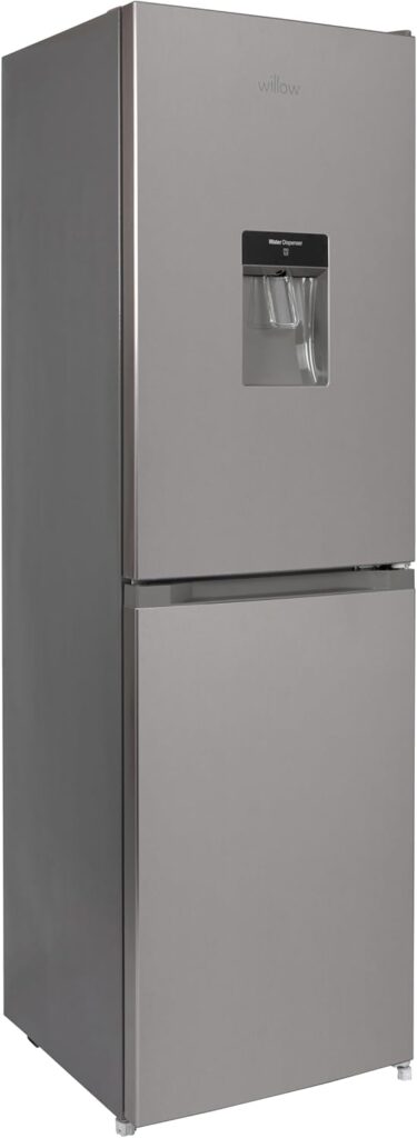 Willow WFF5050DX 254L Low Frost Fridge Freezer with Water Dispenser, 4* Freezer Rating, Mark-Proof Finish - Inox          [Energy Class E]